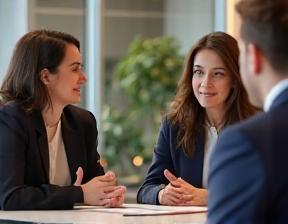 Entretien de recrutement, équipe RH et candidat à Paris